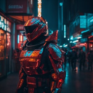 Ronin with futuristic armor