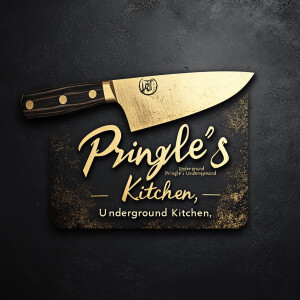 Design a logo for "Pringle's Underground Kitchen," an urban rest...