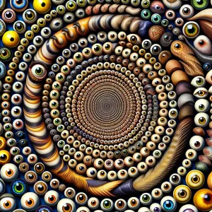 Create a 3D optical illusion incorporating a variety of realisti...