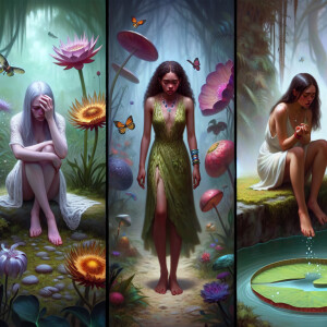 women, anxiety, nature, fantasy