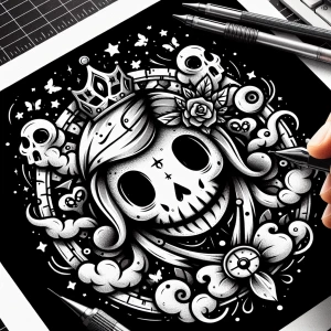 Create a logo for a  brand named "Team Half Dead " that features...