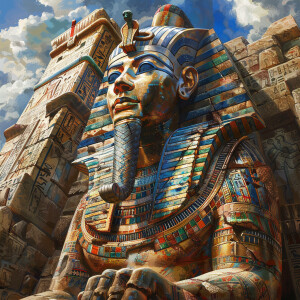 Explore vividly colored hieroglyphs, Sphinx-like structures, and...