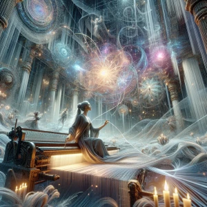 The weaver of fairytales and myths, ultra-detailed, ultra-realis...