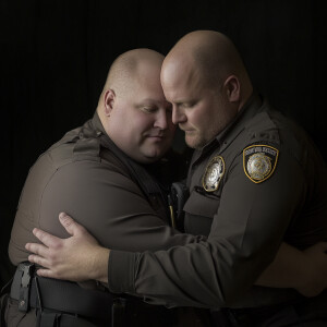 Lifesize digital photography portrait of a best romantic buddies...