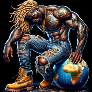Airbrush style: Carrying the weight of the world on his back wor...