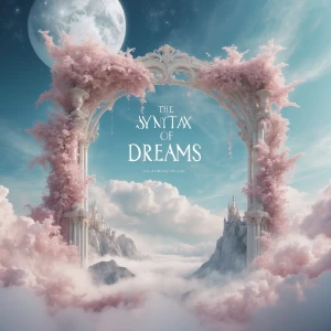 Design a banner featuring the phrase "The Syntax of Dreams" in a...