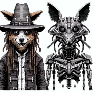 Create an ASCII art representation of the character Goofy inspir...