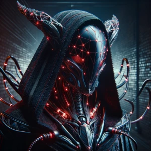 close up photograph of a stunning fantasy scifi style full body...
