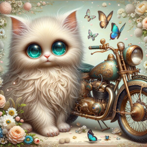 Imagine a fluffy, enchanting creature with oversized, glistening...