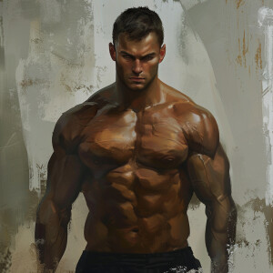 Голый мужчина с кубиками и больши членом