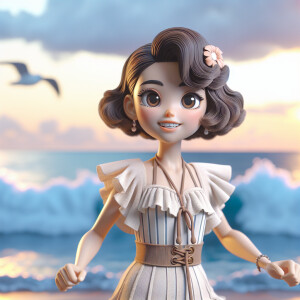 Anime girl wearing swimming dress