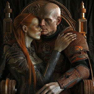 A photorealistic high resolution image. Light ginger haired fema...