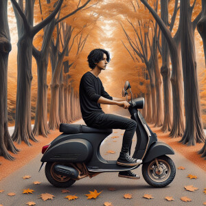 Photorealistic Black haired, tan skinned man, wearing all black...