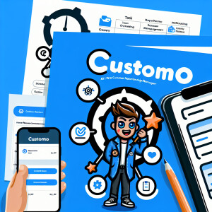 Generate a logo with brand name “Customo” it’s an All in one CRM...