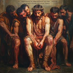 “His appearance was so disfigured beyond that of any man and his...