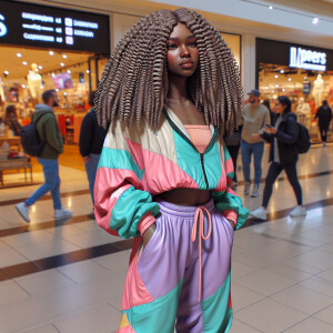 Generate an 3-D realistic image featuring a light skin African-A...