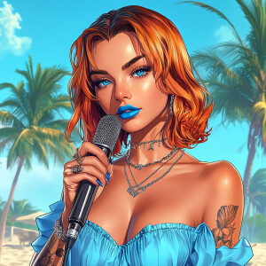 Create a 4K quality anime-style artwork of an adult Spanish-Amer...