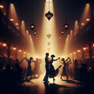 A captivating scene of a samba performance, enveloped in the poi...
