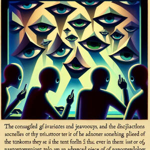 Panel 1: From a concealed vantage point, a cluster of indistinct...