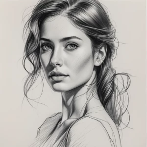 a realistic pencil sketch portrait with fine lines and tradition...