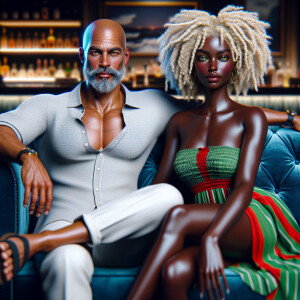 Create a vivid description of an attractive African-American cou...