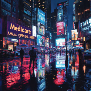 Create a highly realistic image of a busy city street at night,...