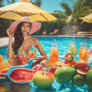 Pool Party AI portrait