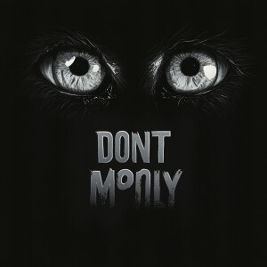 A dark image featuring large, intense white eyes at the top. In...