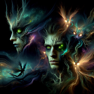 Imagine a canvas where the whispers of ghosts and the glow of ne...