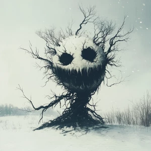 On the outskirts of the sleepy village, where the snow lies unto...