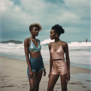 Skinny black lesbians at the beach