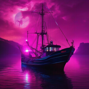 A brilliantly shimmering temporal Spider-Man 2099, its hull bath...