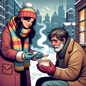 Feeding a poor homeless white man
