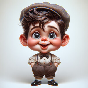 Comical caricature of a young boy based on charlote byi figures