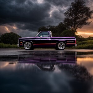 1983 Chevrolet C10 lowrider in highly reflective chrome paint, d...