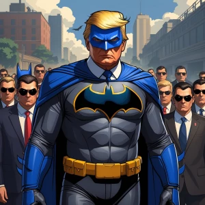 Trump in Batman role in gta art style