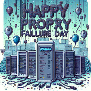 "Craft an elegantly humorous greeting card for 'Happy Proxy Fail...