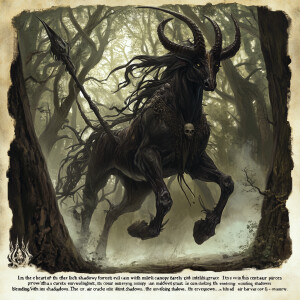 "In the heart of the shadowy forest, where light barely pierces...