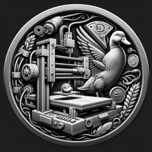 Design a high-contrast grayscale bas relief of a 3d printer prin...