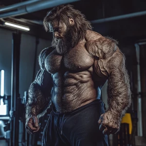 Lycan hairymuscles showing off full body view