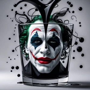 Create a black and white image of black ink being dropped into a...