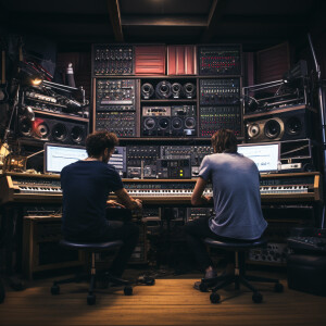 Musicians who are Strangers looking dazzled at a music productio...