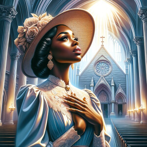 Create an airbrush oil painting of an African American woman wit...