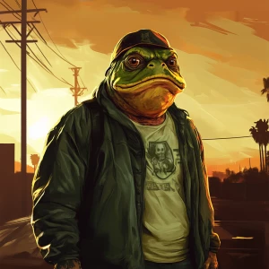 Meme PEPE, highly detailed character portrait in the style of mo...