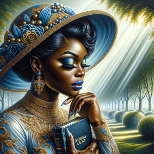 Render an airbrush oil painting of an African American woman wit...