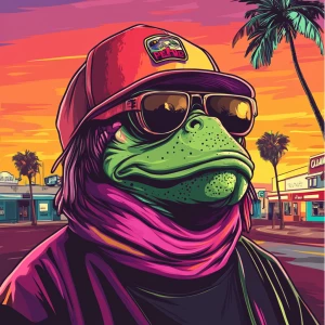 MEME PEPE in GTA art style — — in the style of a Grand Theft Au...