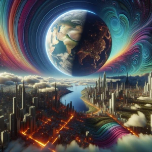 Create an 8K resolution, photorealistic 3D image of a futuristic...