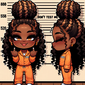 Create a chibi-style digital illustration of an African American...