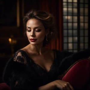 A highly realistic scene of a stunning Italian American fit tall...