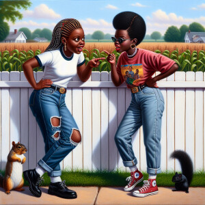 realistic two brown & green eyes African-American grown women bo...